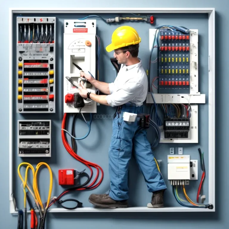 Técnico realizando instalación eléctrica residencial